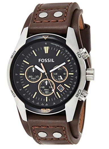 Fossil Men's Coachman Quartz Stainless Steel & Leather Watch, ONLY $55. ...