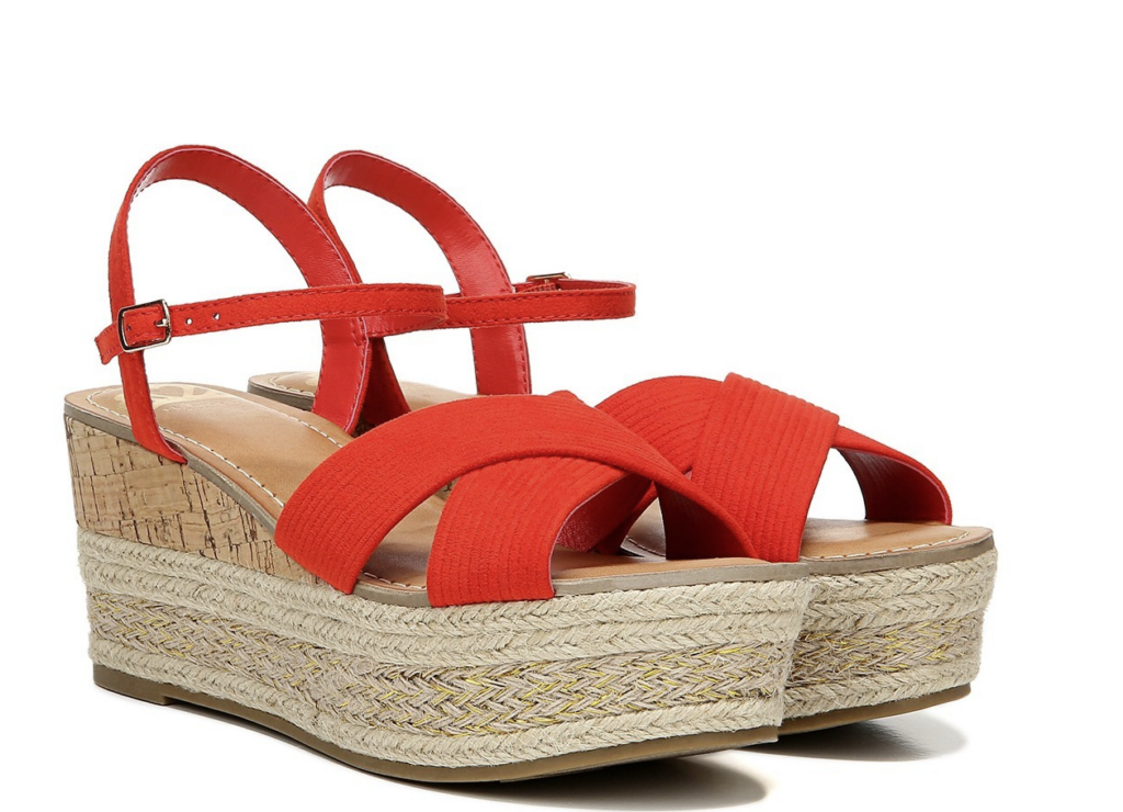 cute red wedge sandals
